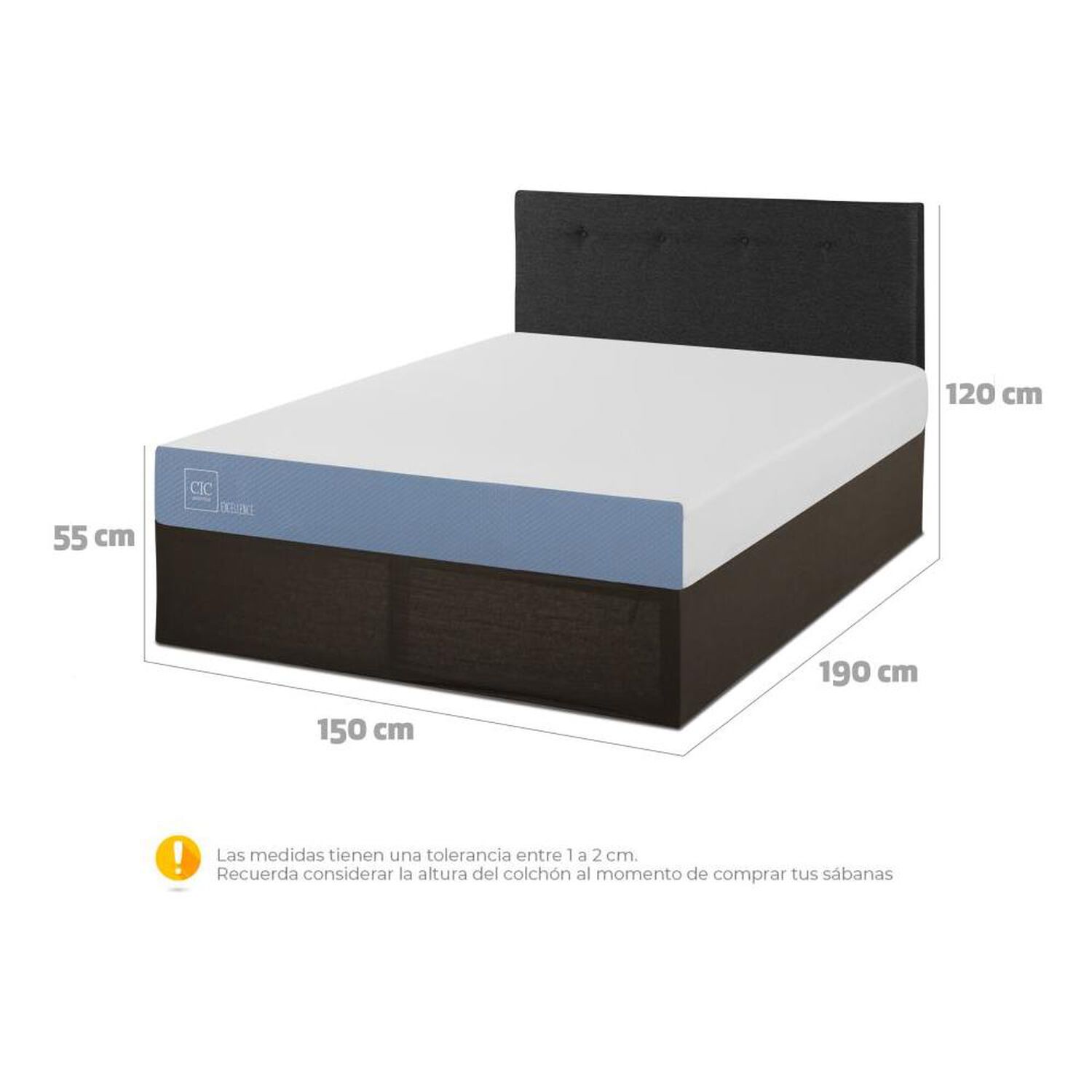 Cama Met&aacute;lica Cic Iron Smart Excellence / 2 Plazas / Base Normal image number 6.0