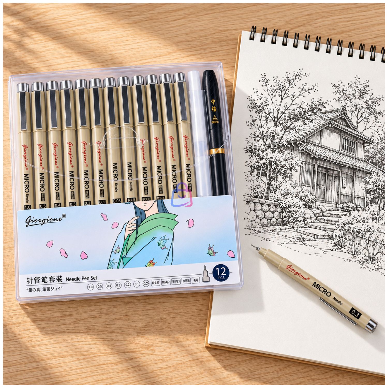 Set 12 Estil&oacute;grafos Zg012 Dibujo Manga Lettering - Ps image number 2.0
