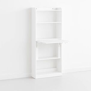 Estantería Con Escritorio Plegable Compacto - Blanco Estantería Con Escritorio Plegable Compacto - Blanco