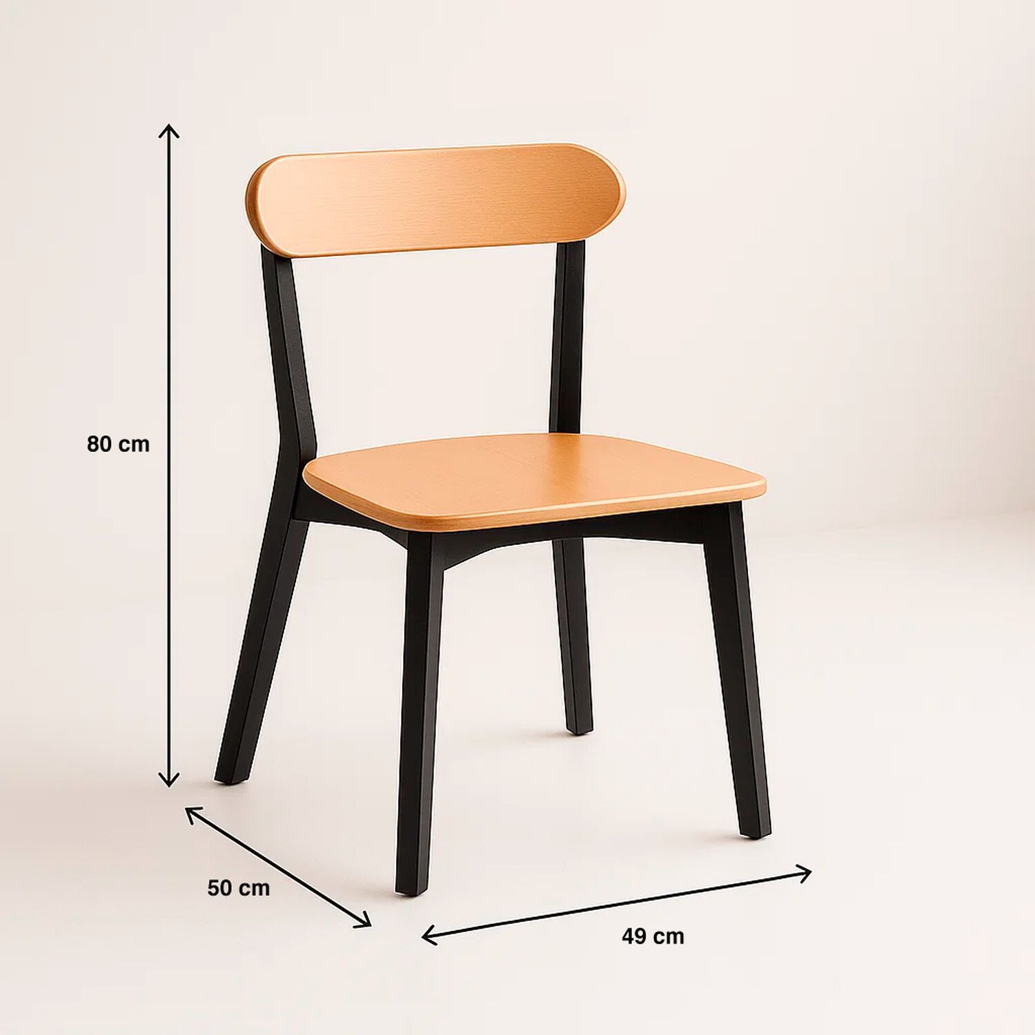 Pack De 2 Sillas Fresno De Madera - Negra image number 3.0