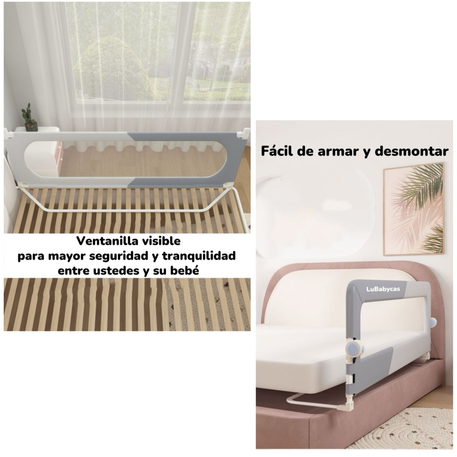 Pack 3 Barandas De Cama Plegable Cama 2 Plazas Lubabycas image number 6.0