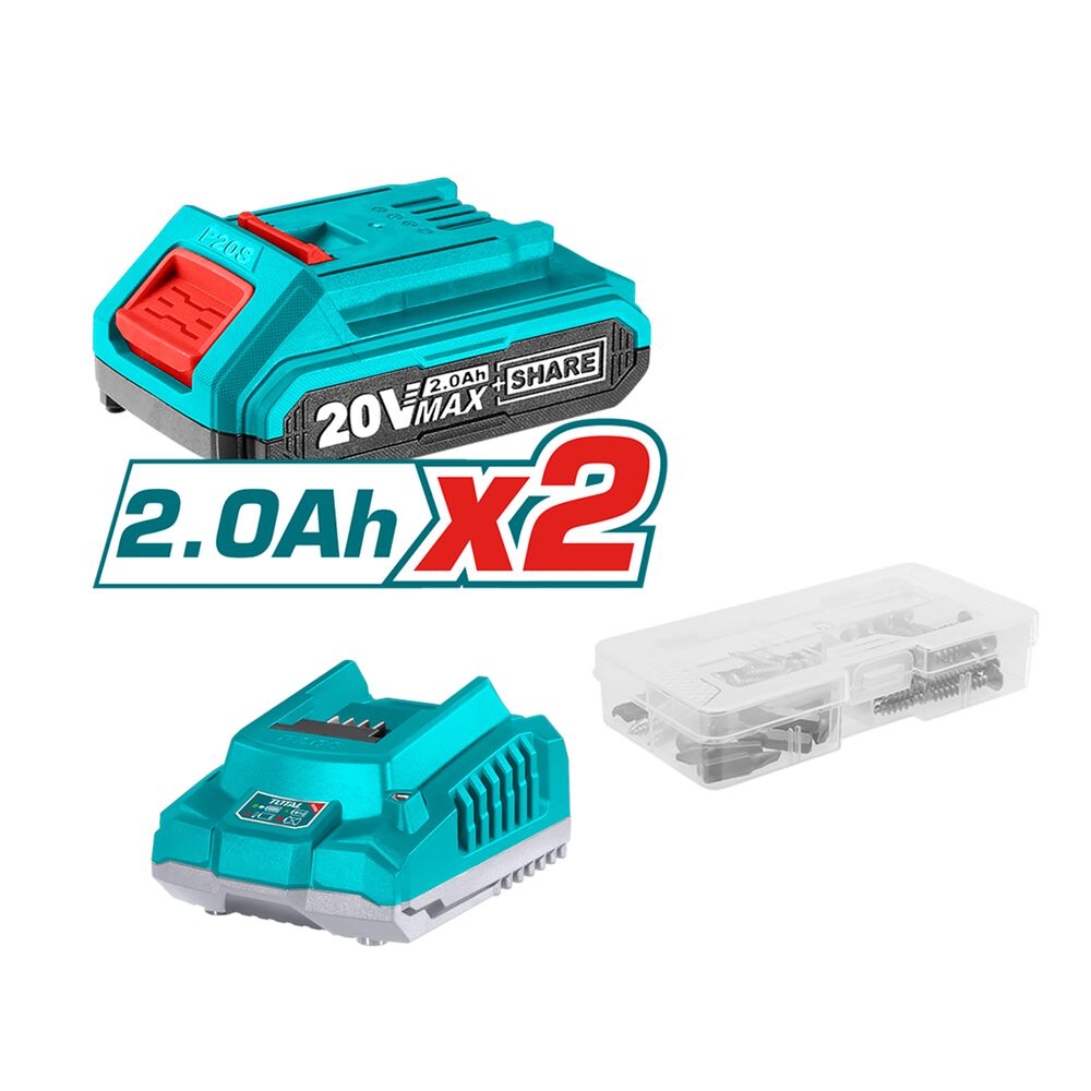 Taladro Inal&aacute;mbrico 20v 10 Mm Litio Ion, 2 Bater&iacute;as Y Cargador Total image number 2.0