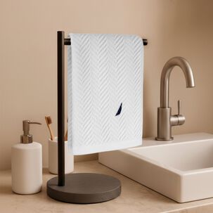 Toalla De Cara Vis Nautica 100% Algod&oacute;n 30x50cm Pieles Sensibles Blanco