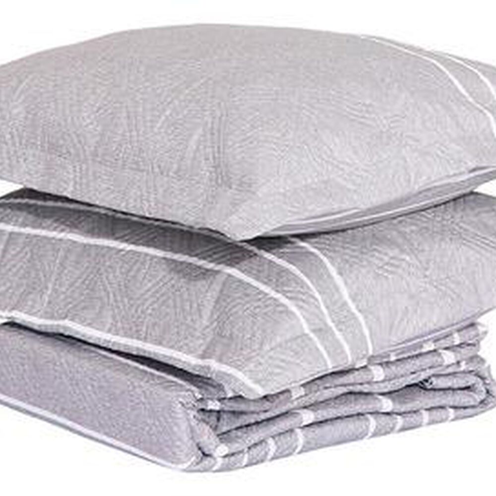 Quilt Andes Estampado King Listado Gris image number 2.0