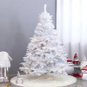 Arbol De Navidad 210 Cm Con Luces Led Colores Canadá Blanco