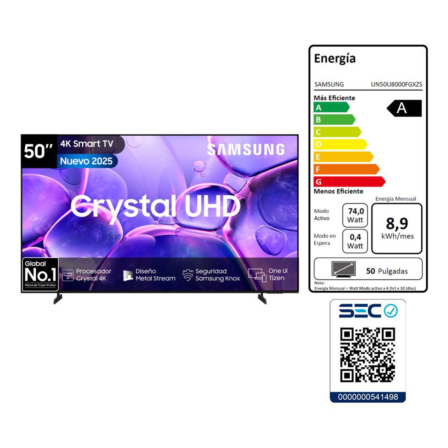 Led 50" Samsung U8000F / Ultra HD 4K / Smart TV 2025 image number 8.0
