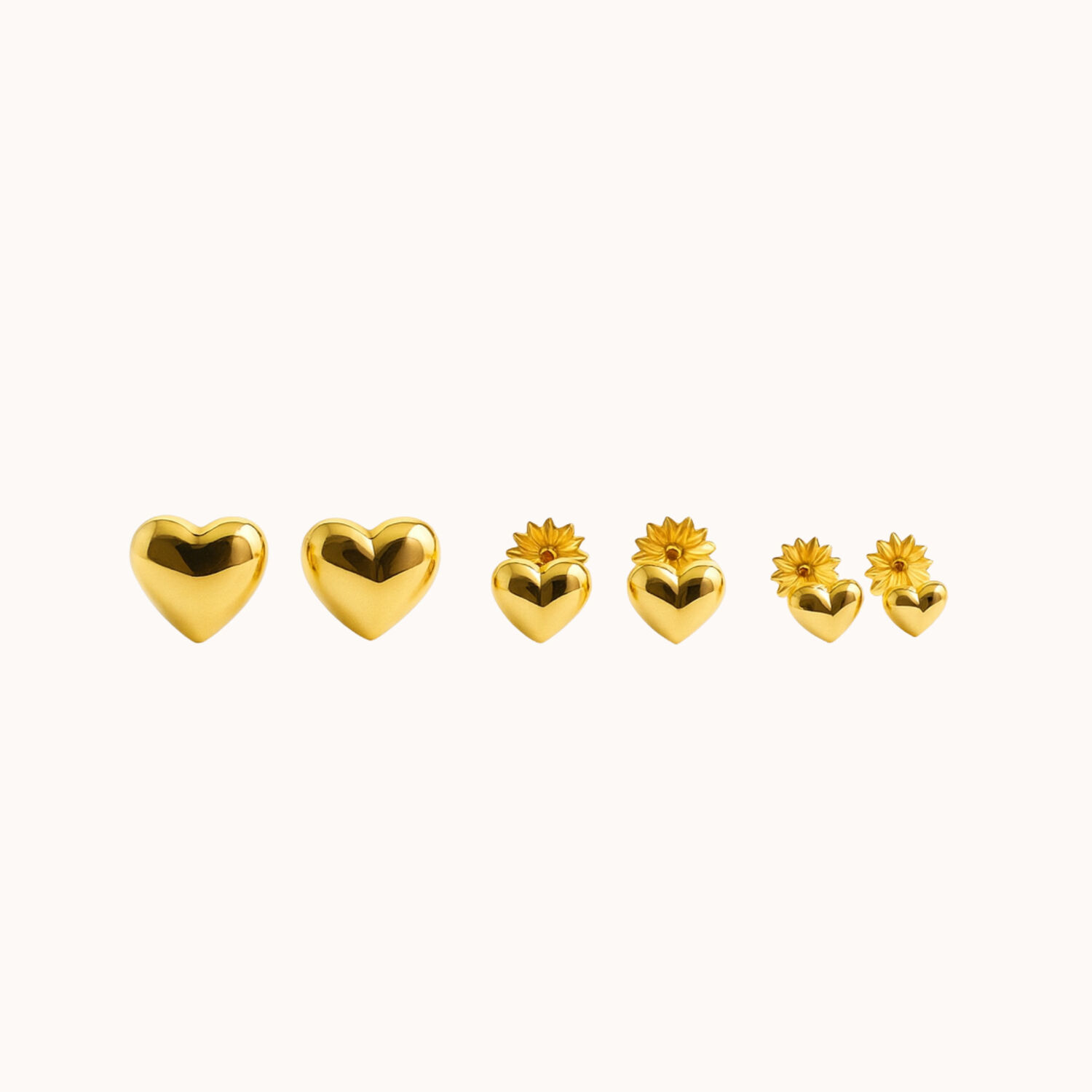 Aros Coraz&oacute;n Oro 18k 4mm N1 Atornillados 0.50gr Ni&ntilde;a Juvenil Hipoalerg&eacute;nicos image number 1.0