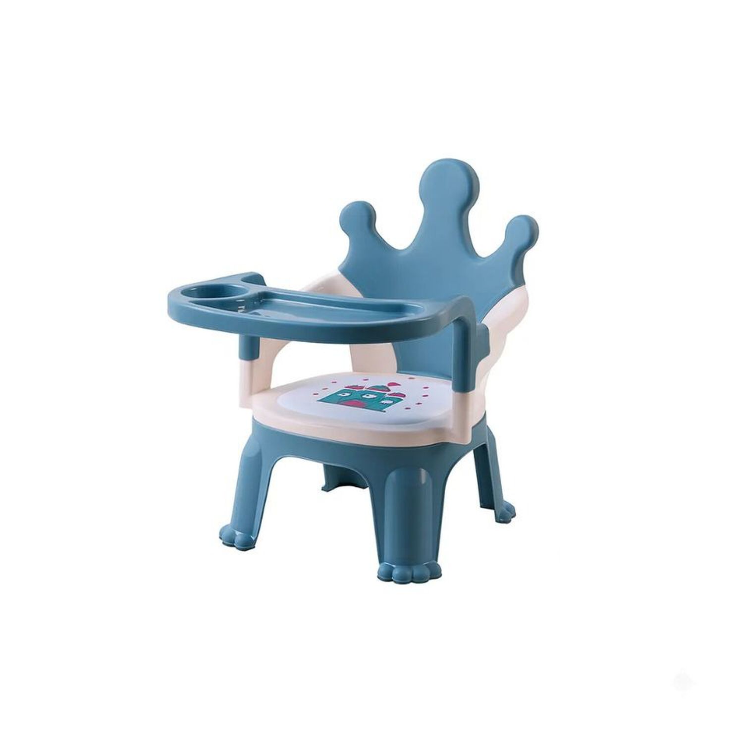Silla De Comer Bebe Port&aacute;til Corona Con Bandeja Azul image number 0.0