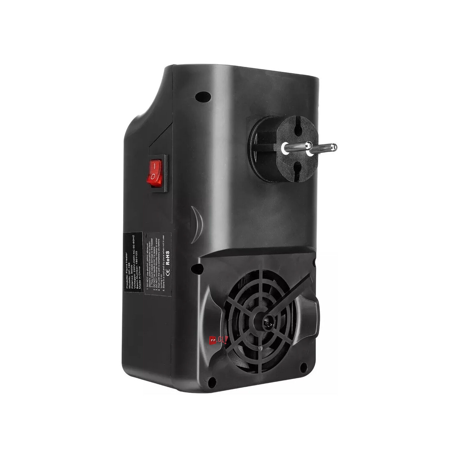 Calefactor Port&aacute;til Con Pantalla Efecto De Fuego 900w - Ps image number 2.0