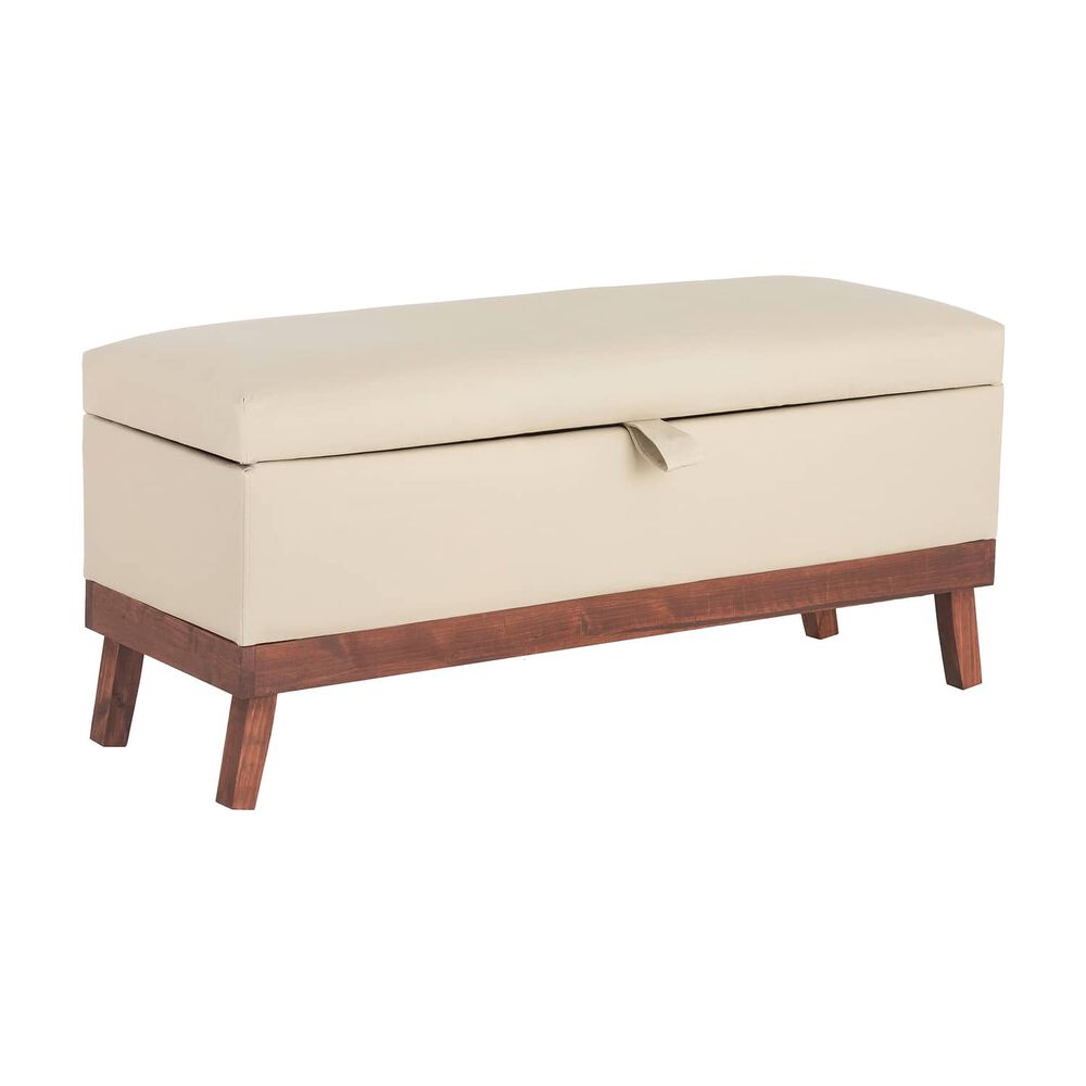 Banqueta Con Ba&uacute;l Incy Creams Eco Cuero 120x40x50 Cm M&aacute;xima Design image number 1.0