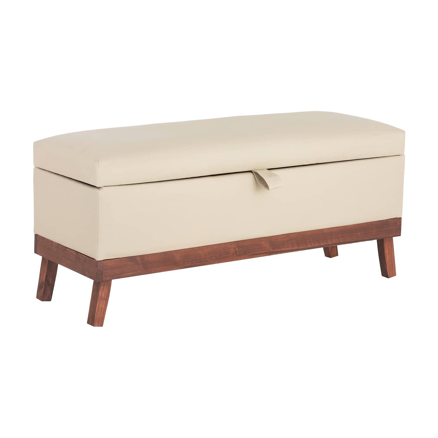 Banqueta Con Ba&uacute;l Incy Creams Eco Cuero 120x40x50 Cm M&aacute;xima Design image number 1.0