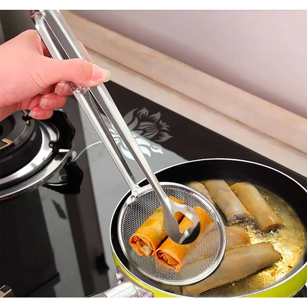 Pinzas Con Colador Para Frituras De Acero image number 2.0