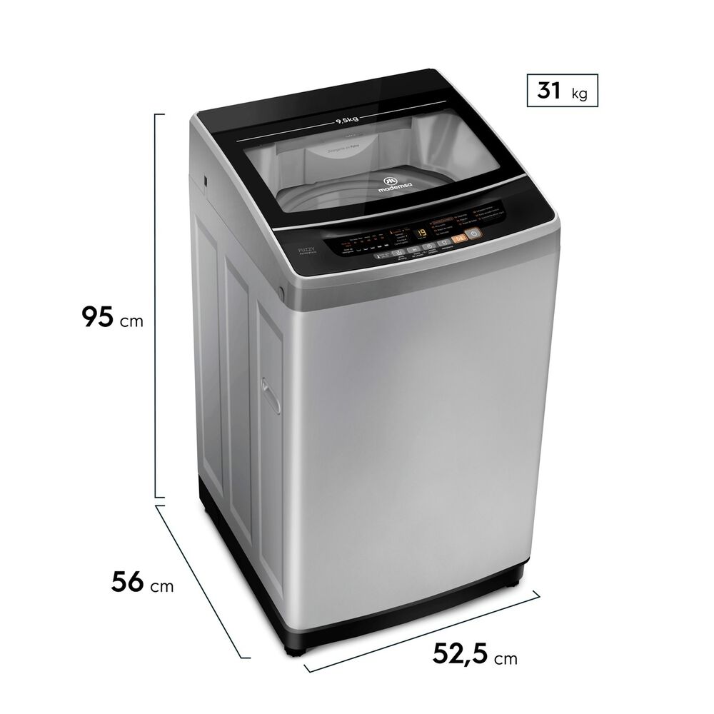 Lavadora Autom&aacute;tica 9,5kg Fuzzy Autom&aacute;tico 9,5 Szg Gris image number 1.0