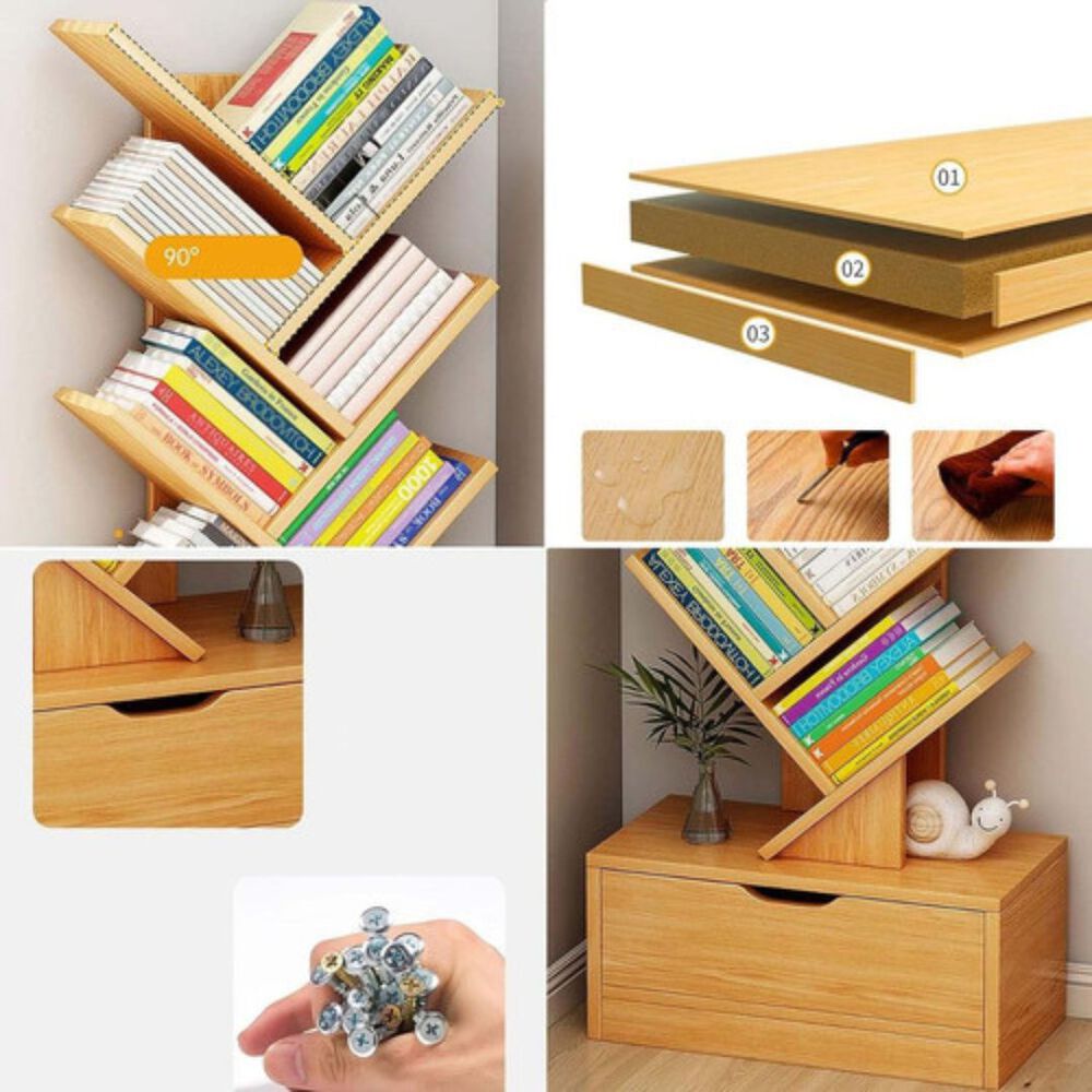 Estanteria Librero De Arbol 12 Niveles Moderno Con Cajón image number 4.0