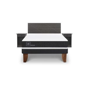 Cama Europea Cic Ortopedic / 2 Plazas / Base Normal + Set De Maderas