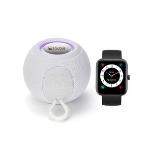 Pack Smartwatch Live 206 42mm Black + Parlante Bounce White