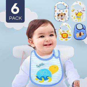 Pack 6 Baberos Impermeables Regulables Para Beb&eacute;s Jump Kids Ni&ntilde;os