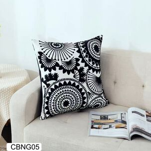 Set De 2 Cojines Bordados Negros - Mandala