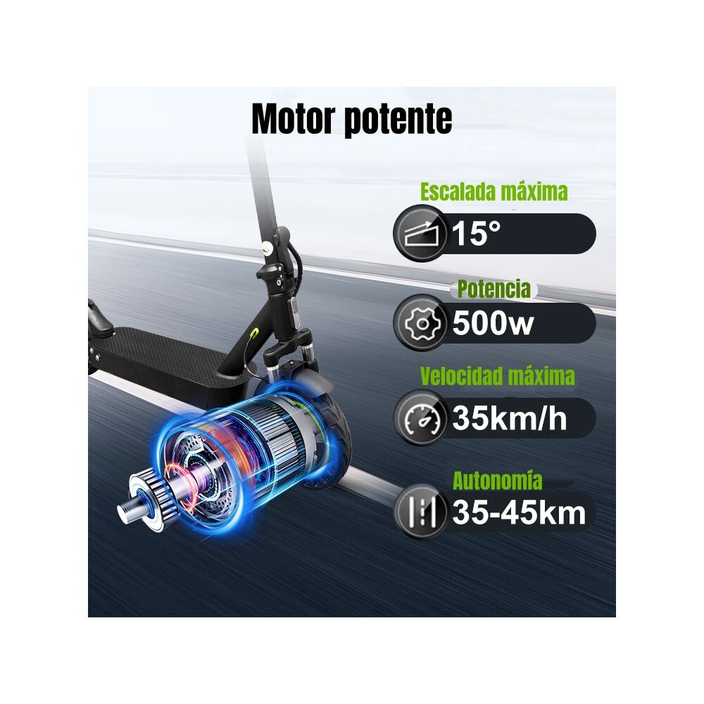 Scooter El&eacute;ctrico Aluminio Con App 50km 36v 500w E5max image number 6.0