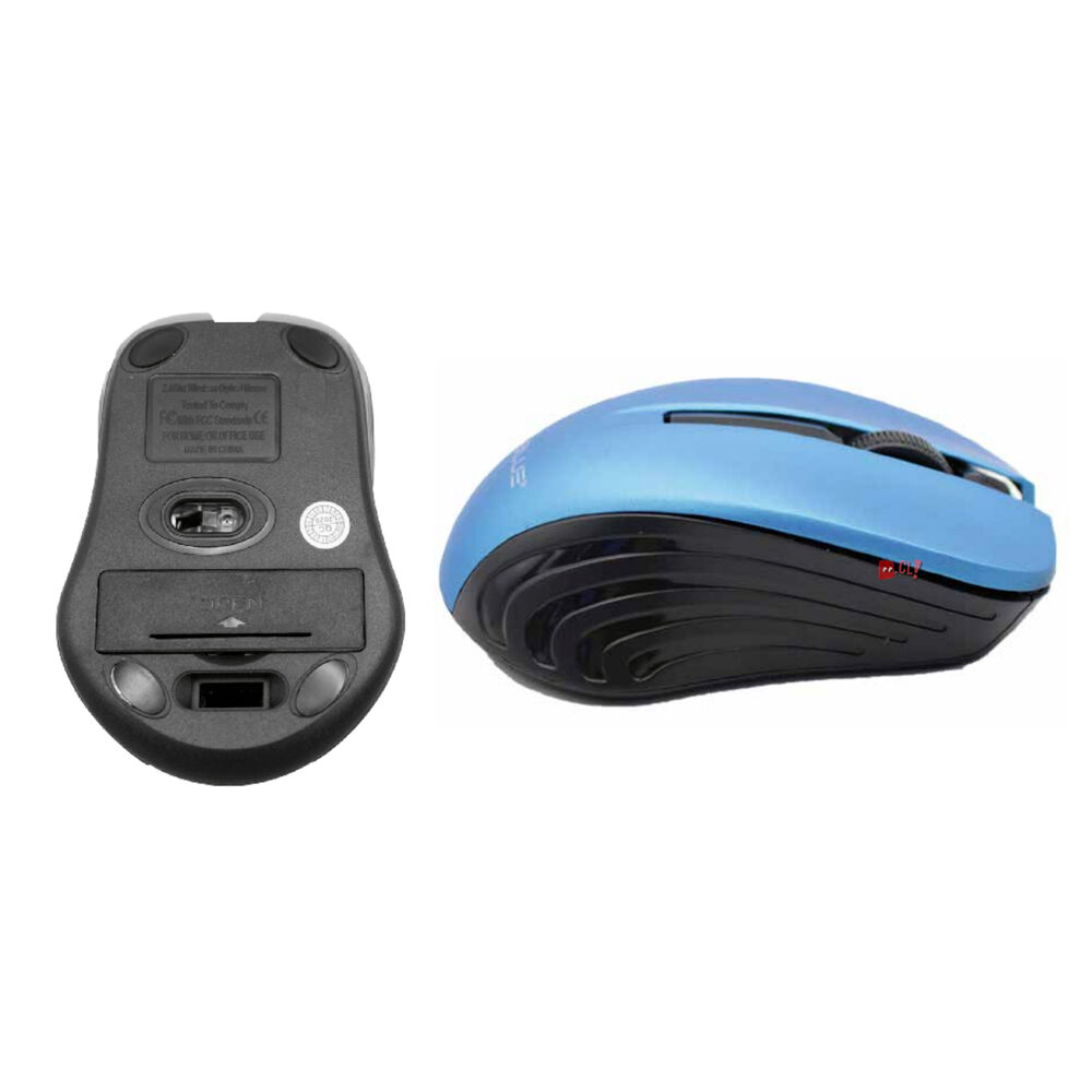 Mouse Inalámbrico Óptico Con Receptor Micro Usb Azul - Ps image number 2.0