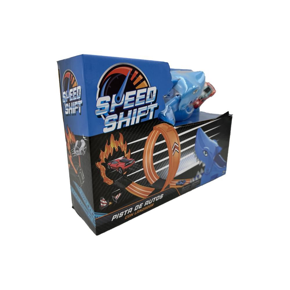 Pista De Autos Speed Shift Cocodrilo Y Tiburon Con Lanzador, Curva Mortal Y Auto Die-cast image number 7.0