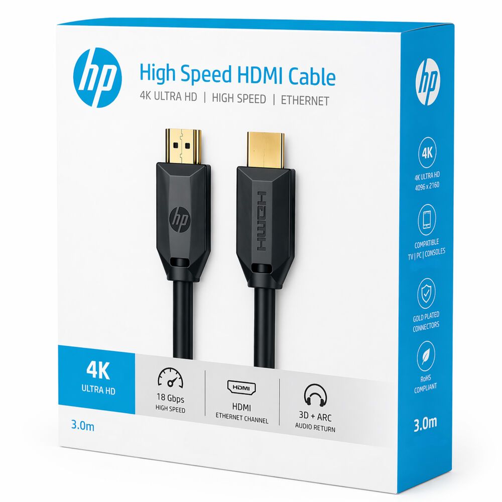 Cable Hdmi 2.0 Hp 4k High Speed 18 Gbps 3 Metros Dhc-h001 image number 0.0