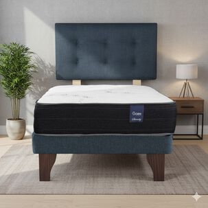 Cama Europea 1.5 Plaza 190 Respaldo Berna