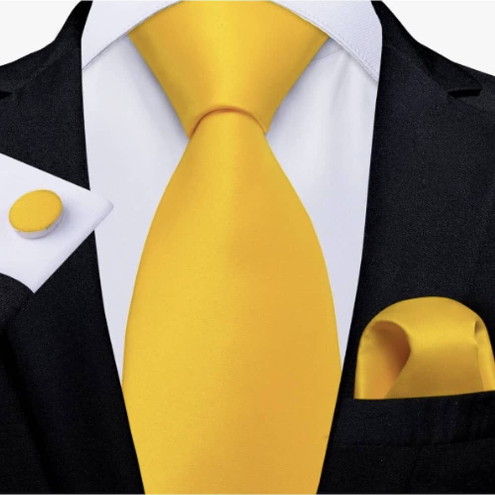Corbatas Seda Hombres Amarillo image number 0.0