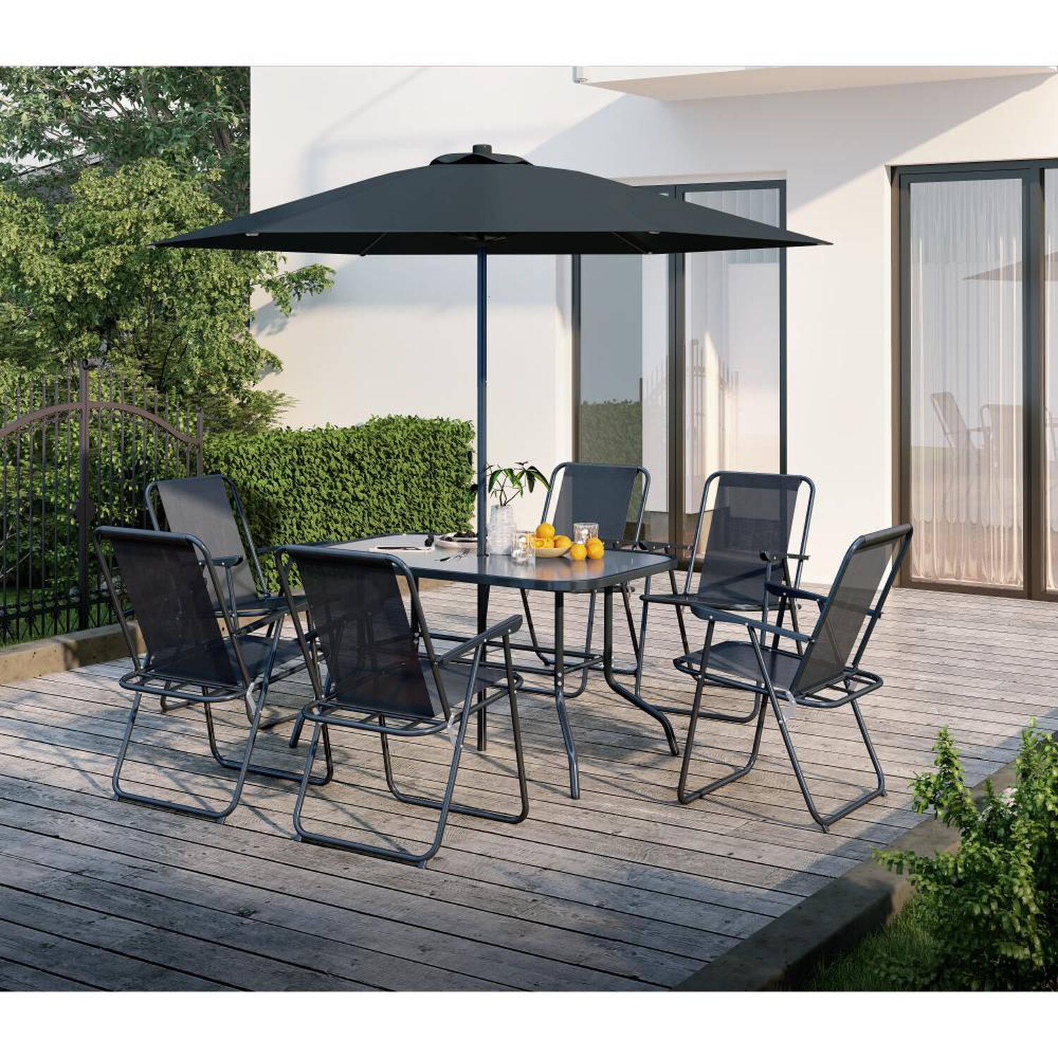 Juego De Terraza Casaideal Garden / 6 Sillas + Quitasol image number 9.0