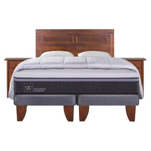 Cama Europea Cic Ortopedic Advance / King / Base Dividida + Set De Maderas + Plum&oacute;n + Almohadas