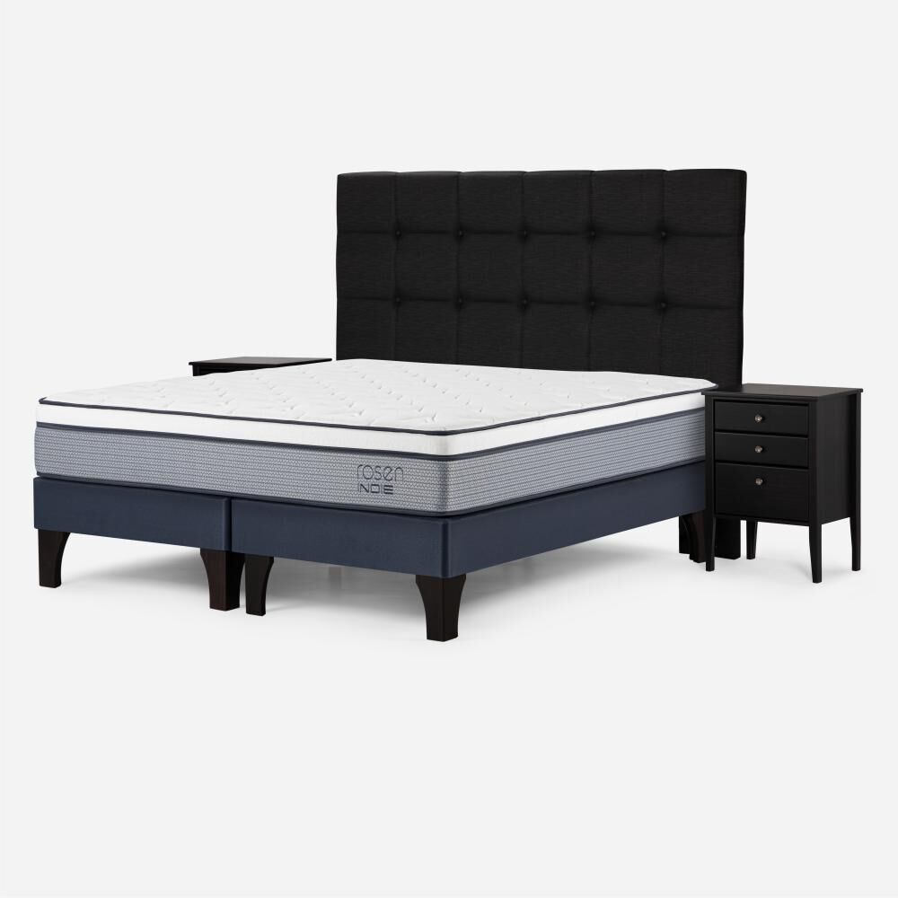 Cama Europea Rosen Indie / King / Base Dividida + Set De Maderas Issey Grafito image number 1.0