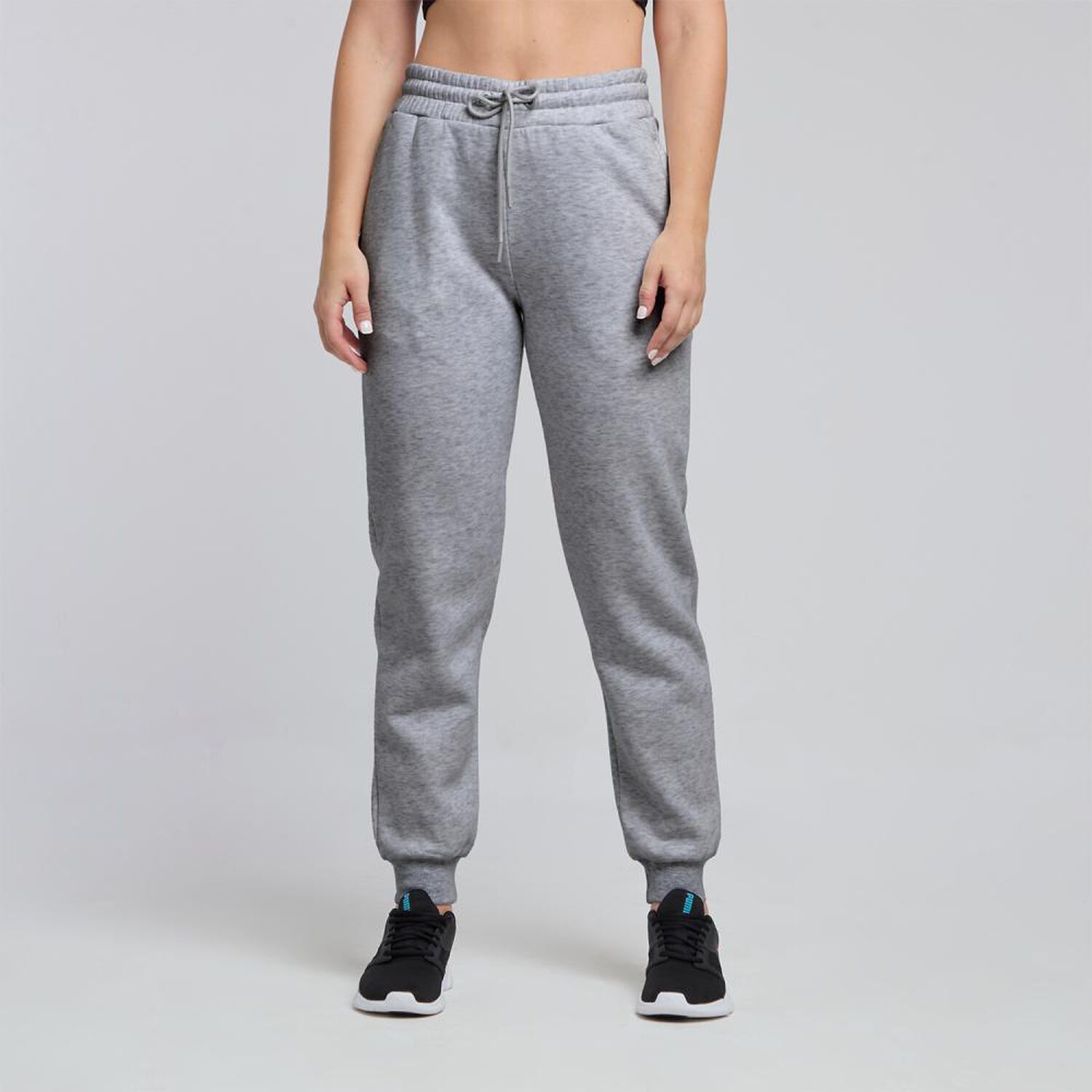 Pantal&oacute;n De Buzo Deportivo Liso Tiro Alto Regular Mujer Wetland image number 0.0