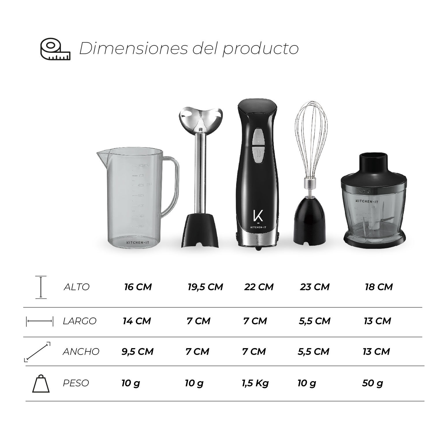 Minipimer Lite 600w 4 En 1 image number 8.0