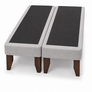 Base De Cama Europea 2 Plazas Base Dividida 200 Cm Gris Claro