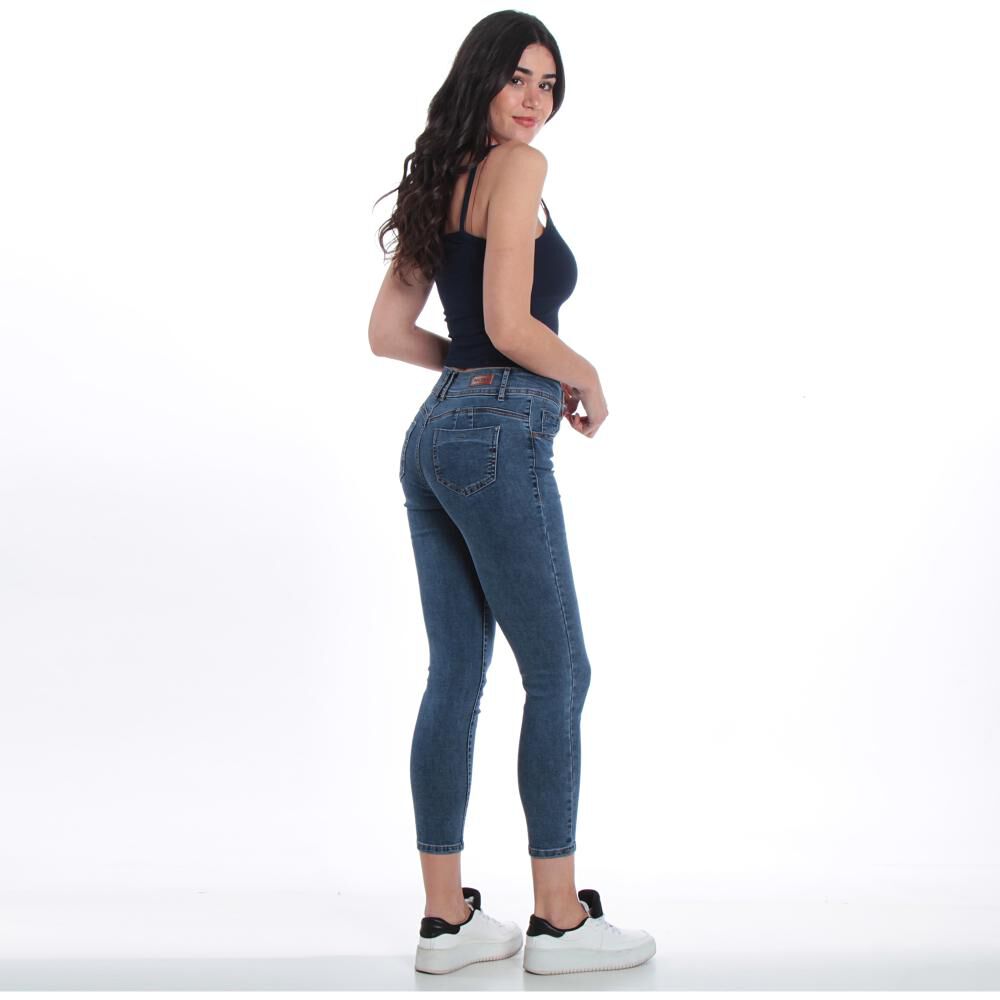 Jeans Pitillo Tiro Alto Skinny Push Up Mujer Wados image number 4.0