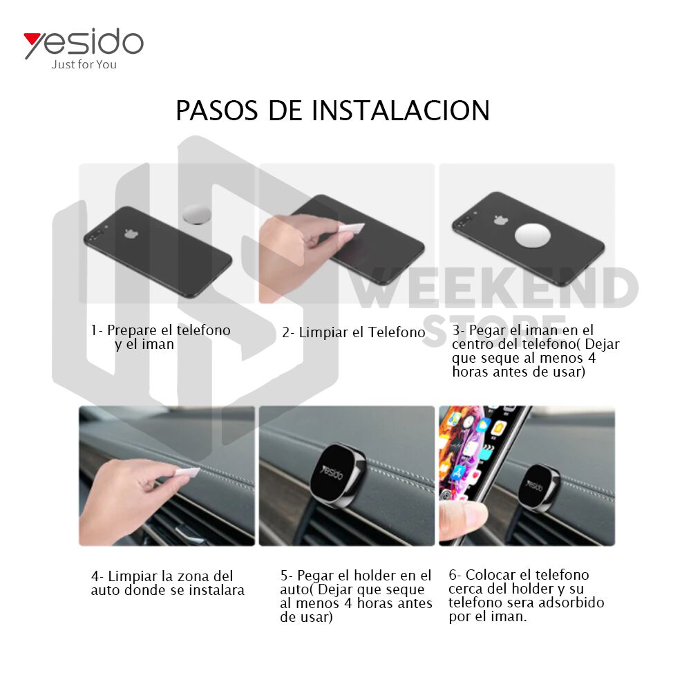 Soporte Holder Porta Celular Magnetico Para Auto Yesido C81 image number 5.0
