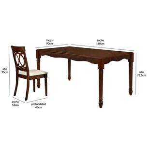 Juego De Comedor Casaideal Florencia / 4 Sillas / 2 Sitiales