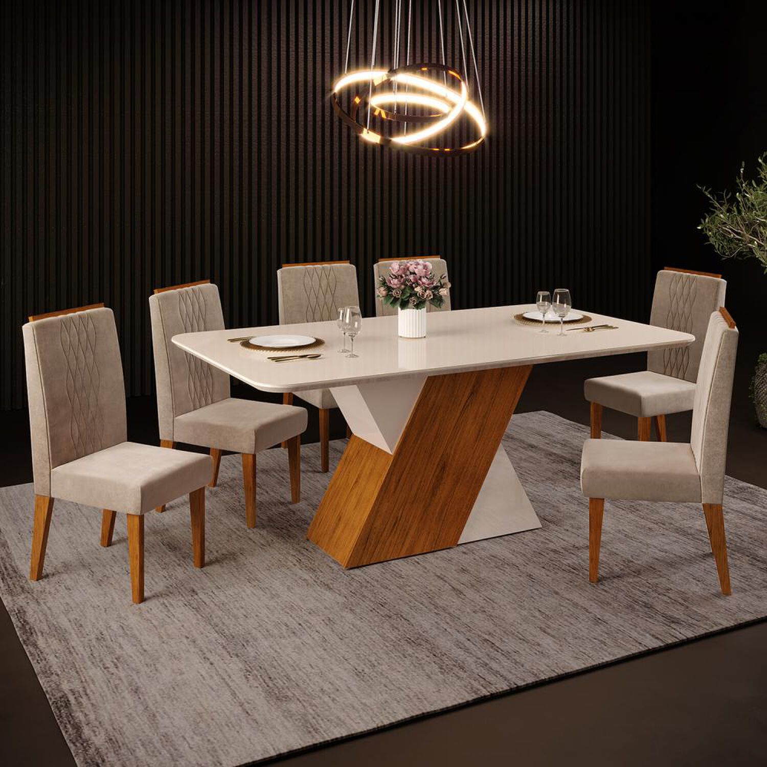 Juego De Comedor Vekkahome Rubi / 6 Sillas image number 7.0