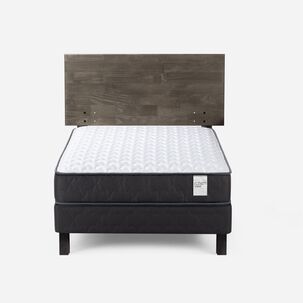 Cama Europea Rosen Wave / 1.5 Plazas / Base Normal + Respaldo Tabor Grafito