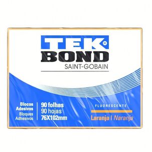 Notas Adhesivas Fluorescentes Naranjo - 76x102mm 90 Hojas - Tekbond