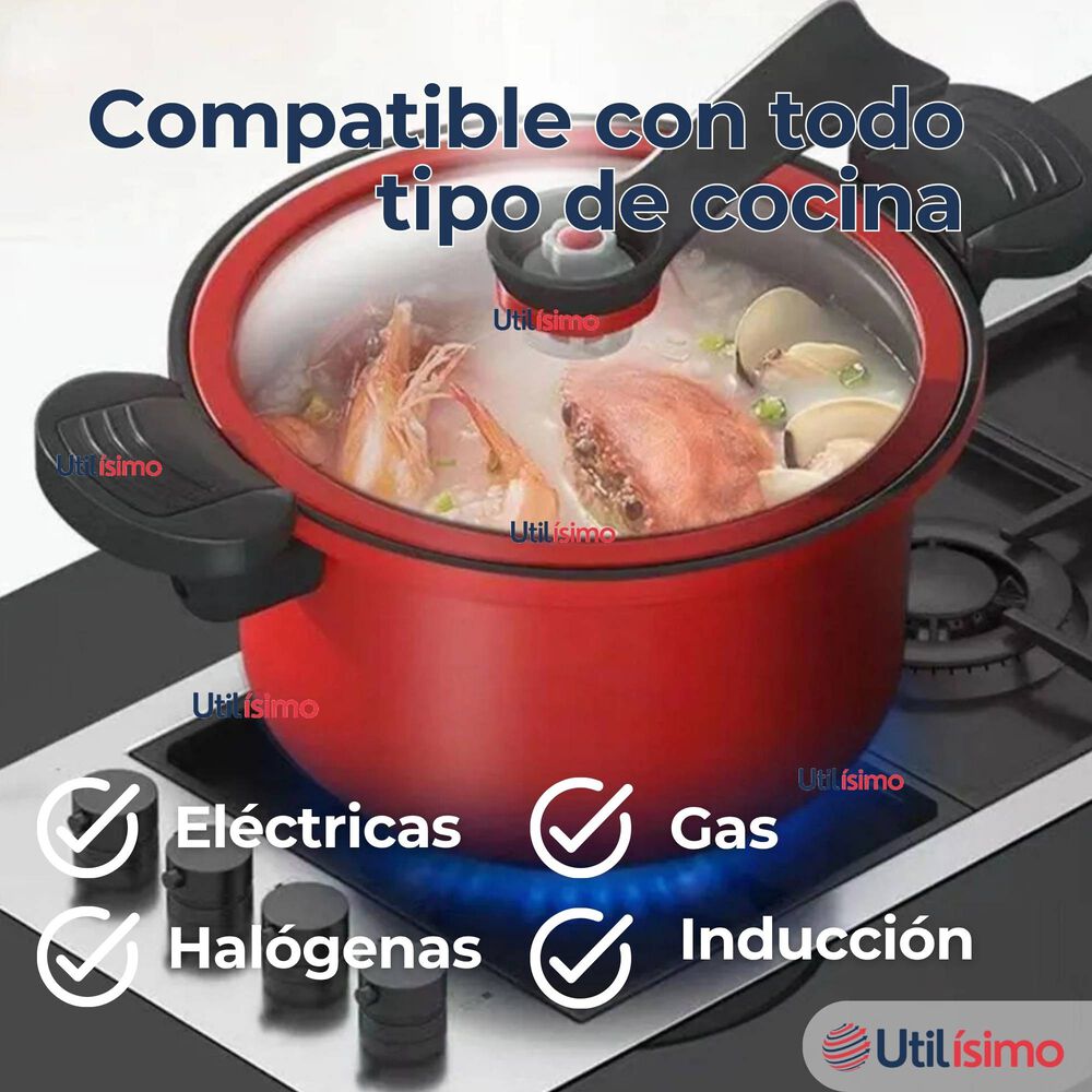 Olla De Micropresión 3.5 Litros Antiadherente Acero Inoxidable Multifuncional image number 6.0