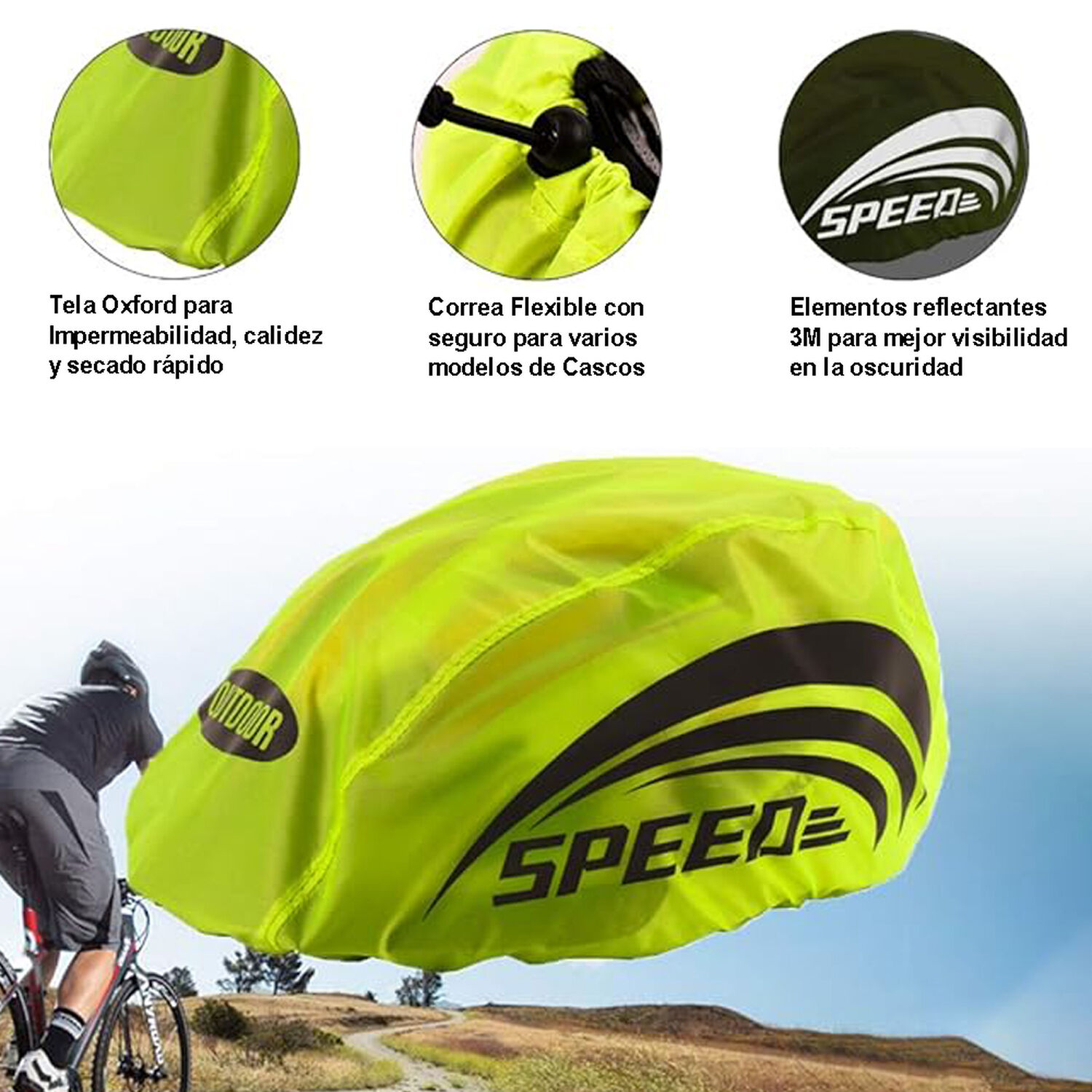 Funda Reflectante Para Casco Bicicleta, Scooter Y Skate image number 1.0
