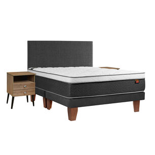 Cama Europea Celta Everest / 2 Plazas / Base Dividida + Set De Maderas