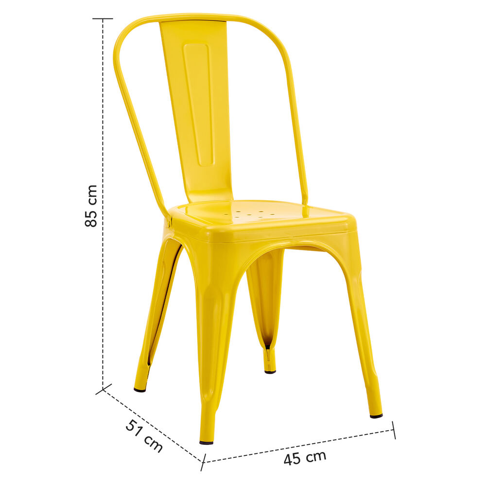 Pack De 4 Silla Metal Tolix Amarillo image number 7.0
