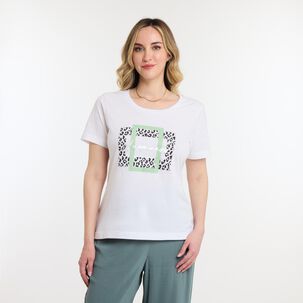 Polera Lisa Manga Corta Cuello Redondo Mujer Geeps