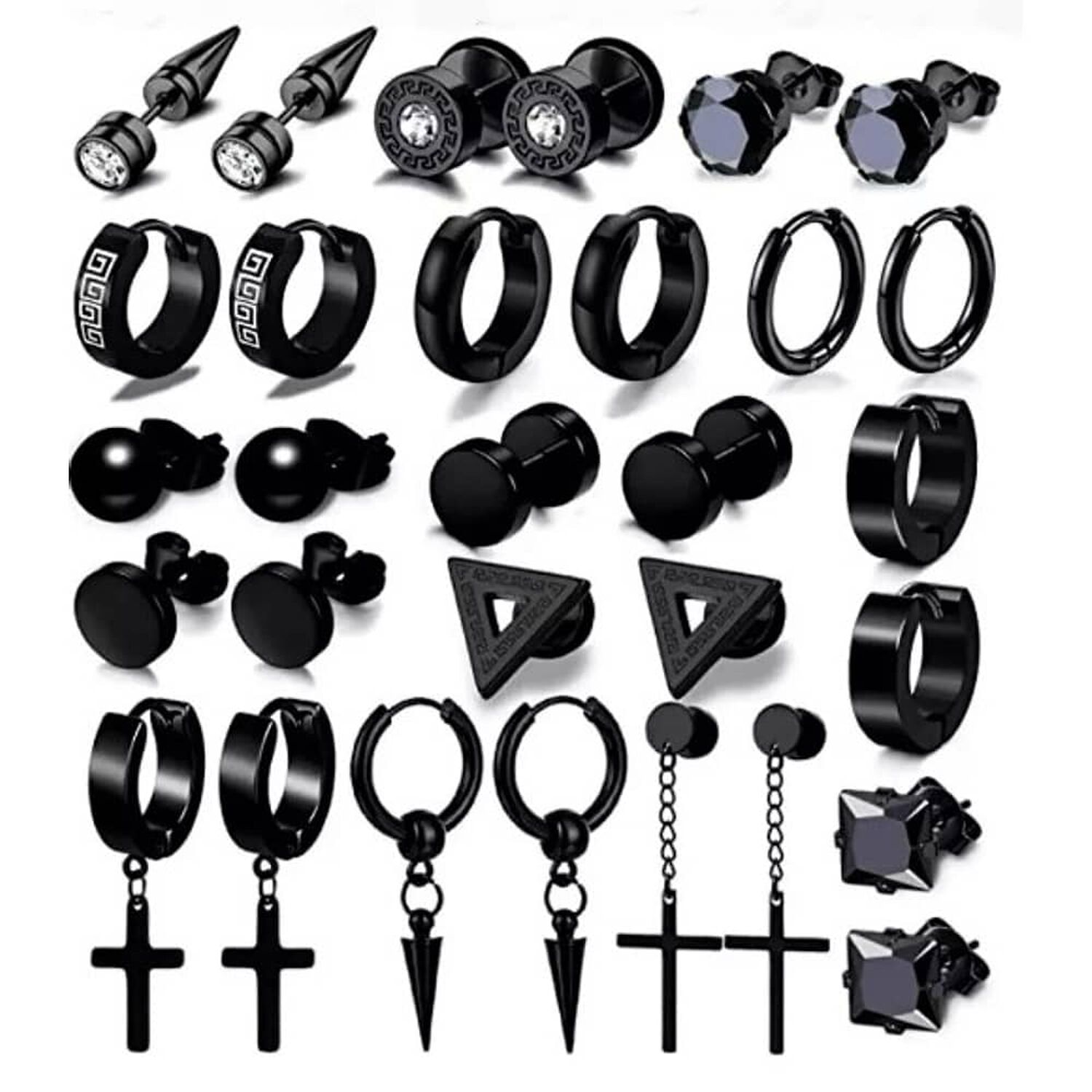 Pack 15 Pares Aretes Hombre Con Piercing, Arracadas Hombre image number 0.0