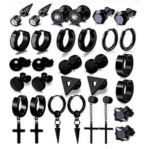 Pack 15 Pares Aretes Hombre Con Piercing, Arracadas Hombre