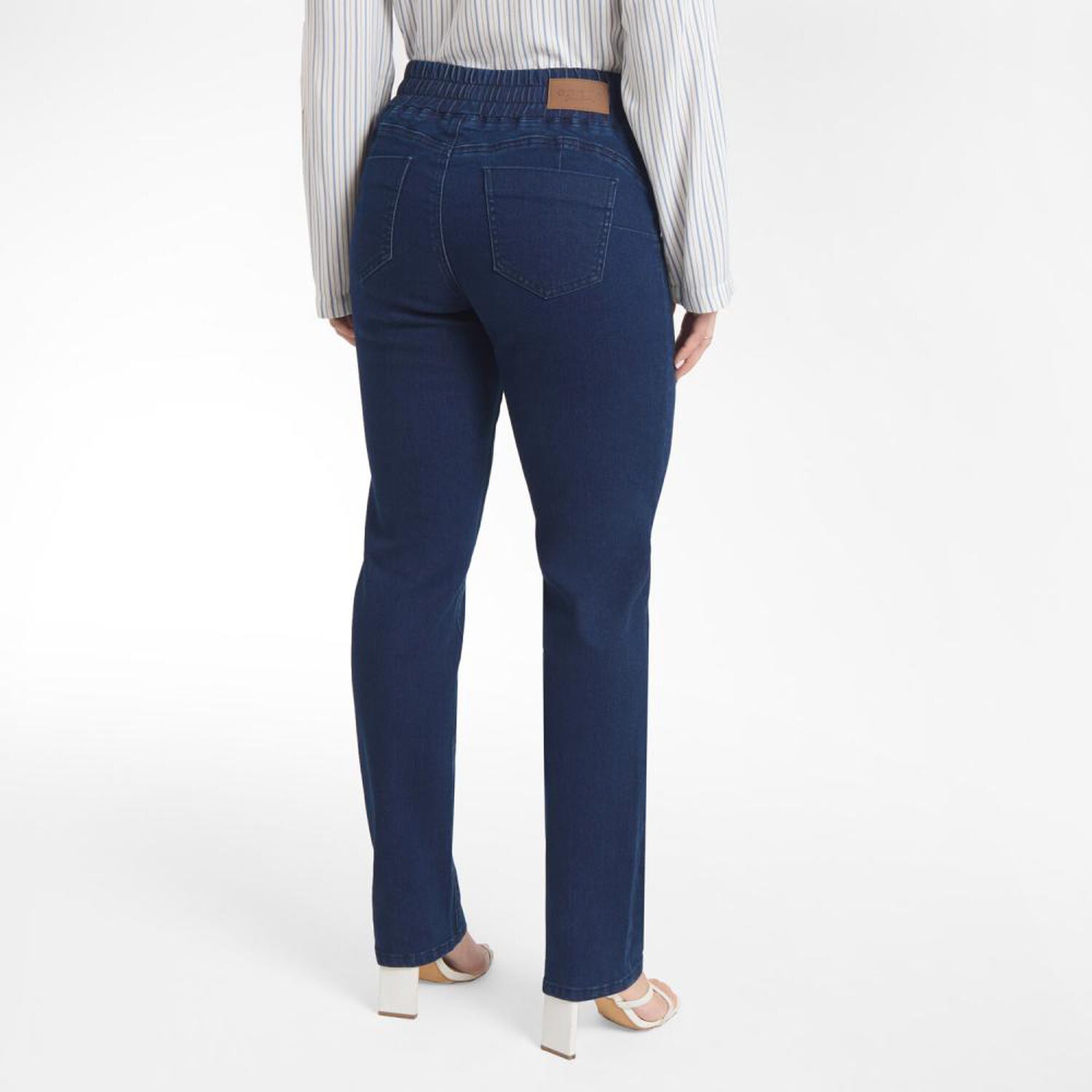 Jeans Pretina El&aacute;sticada Tiro Alto Push Up Mujer Geeps image number 3.0