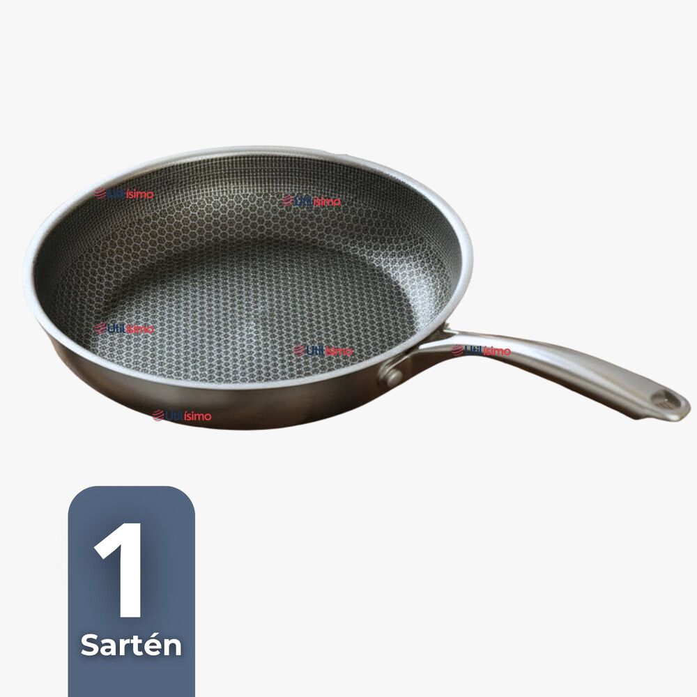 Sartén Acero Inoxidable Antiadherente 24cm Para Cocinar Freír Saltear image number 0.0