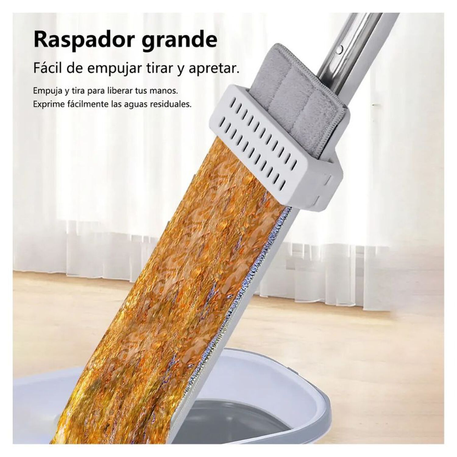 Trapero Giratorio Plano Con Balde Plegable Mopa Lavable image number 1.0